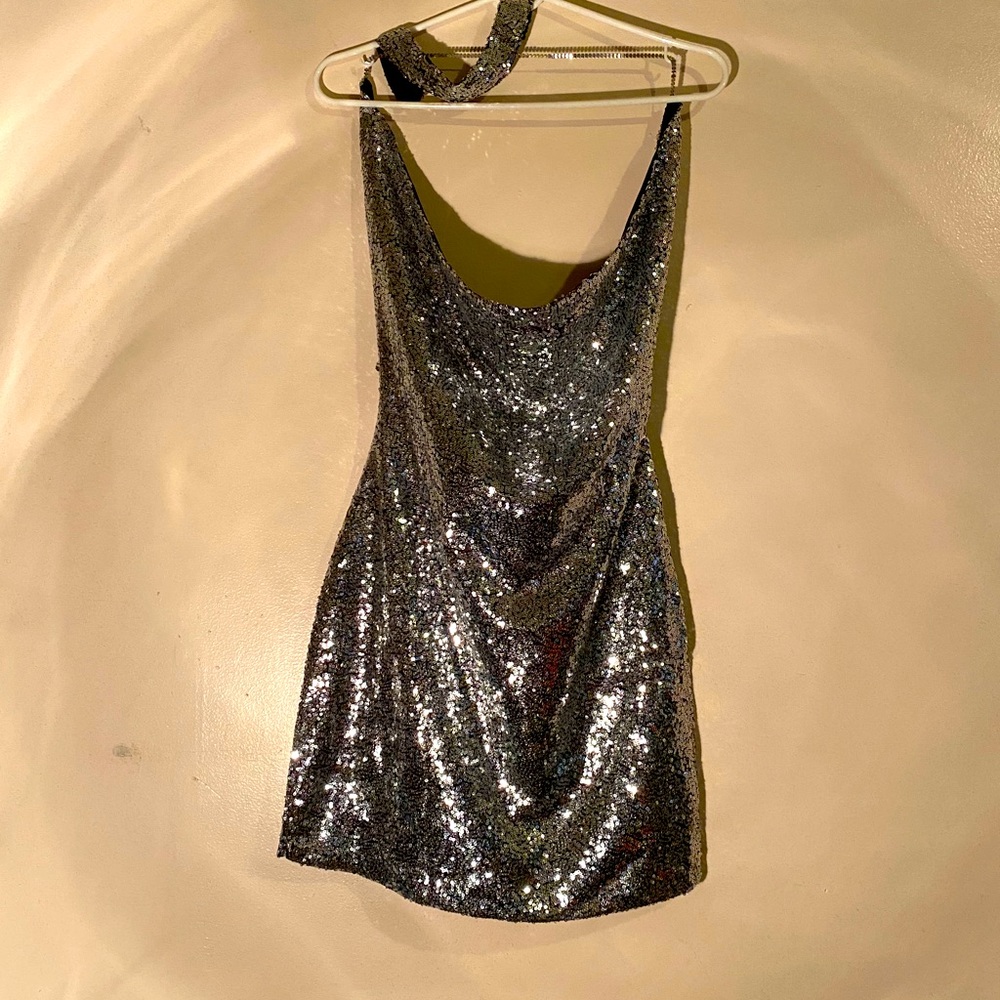 Plunge Sequin Dress
